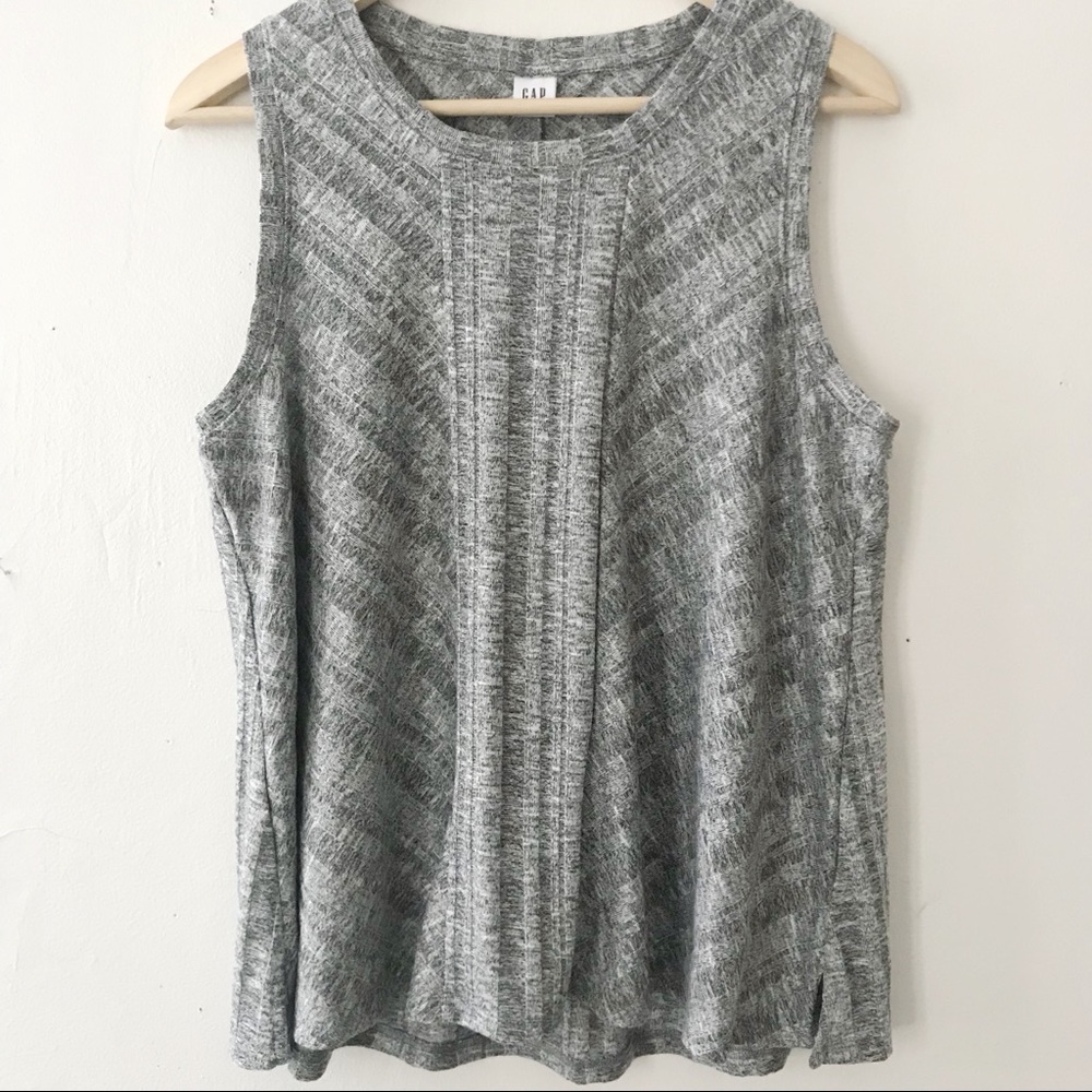 GAP Softspun Light Grey Marle Sleeveless Top Large - Picture 1 of 7